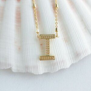 Authentic Kendra Scott Letter Gold I Pendant Necklace